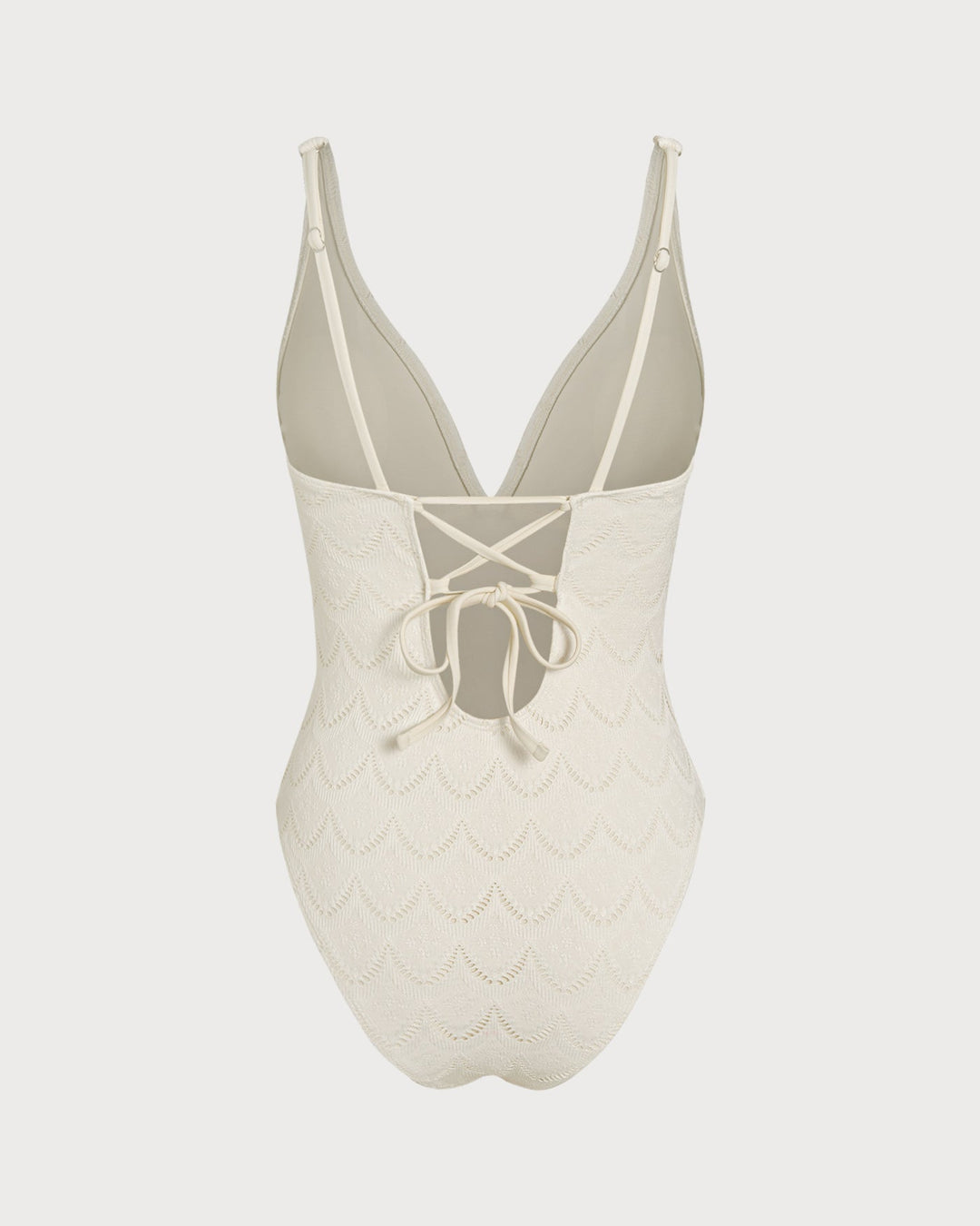 Bralette Texturée Off White Maillot de Bain Une Pièce