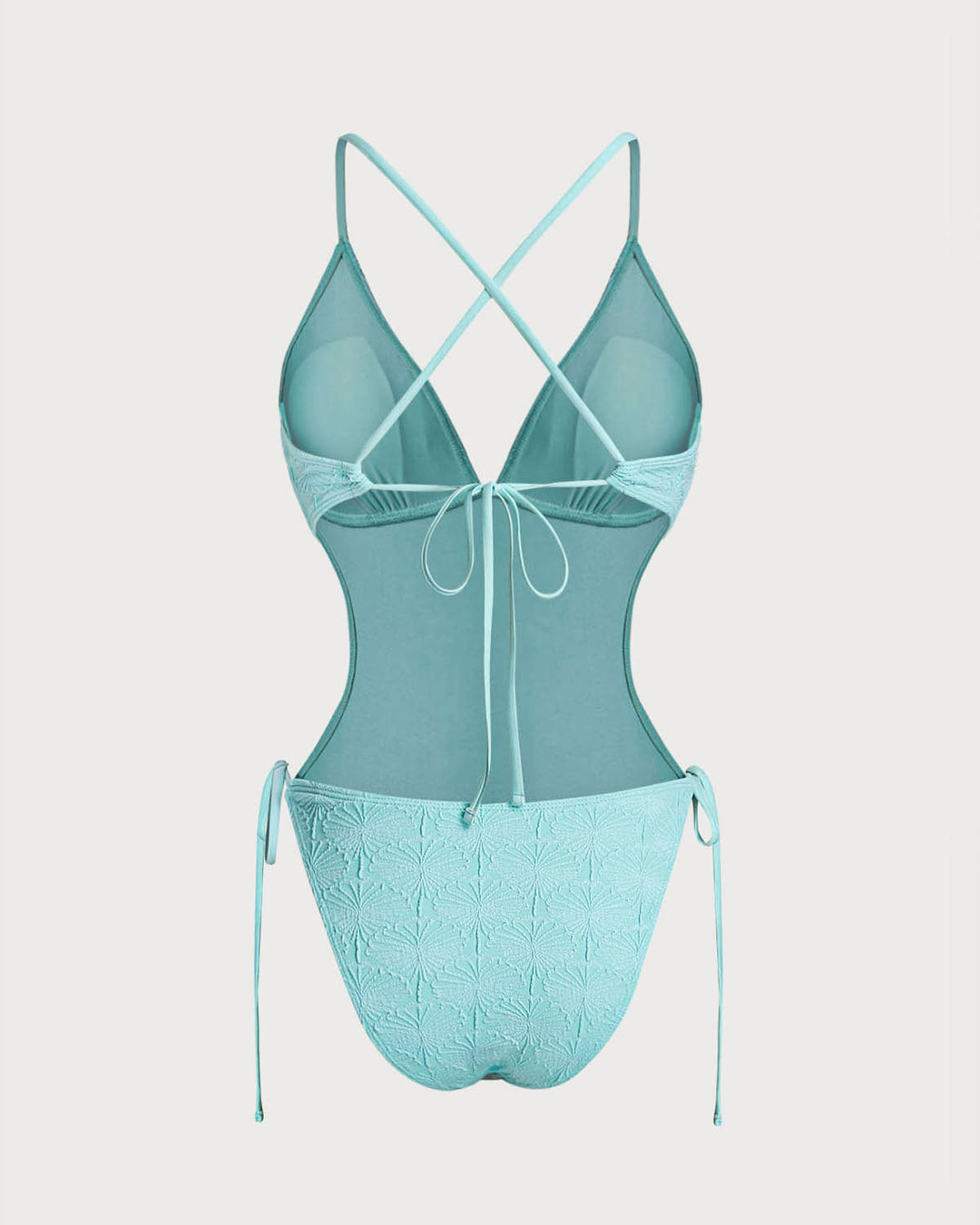 Bralette Texturée Bleue Maillot de Bain Une Pièce