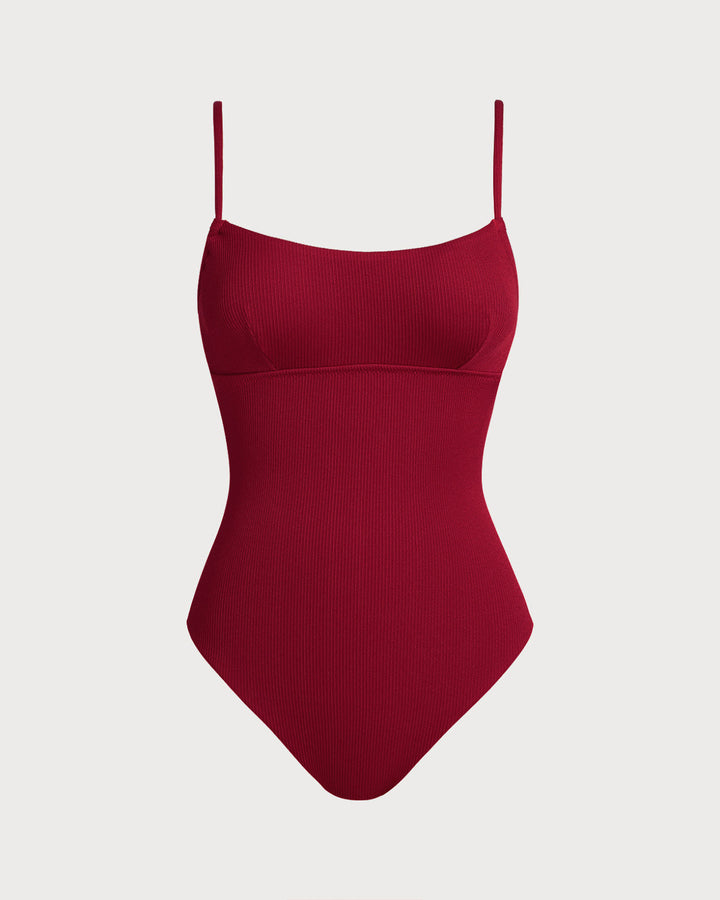Bralette Rouge X Croisée Maillot de Bain Une Pièce