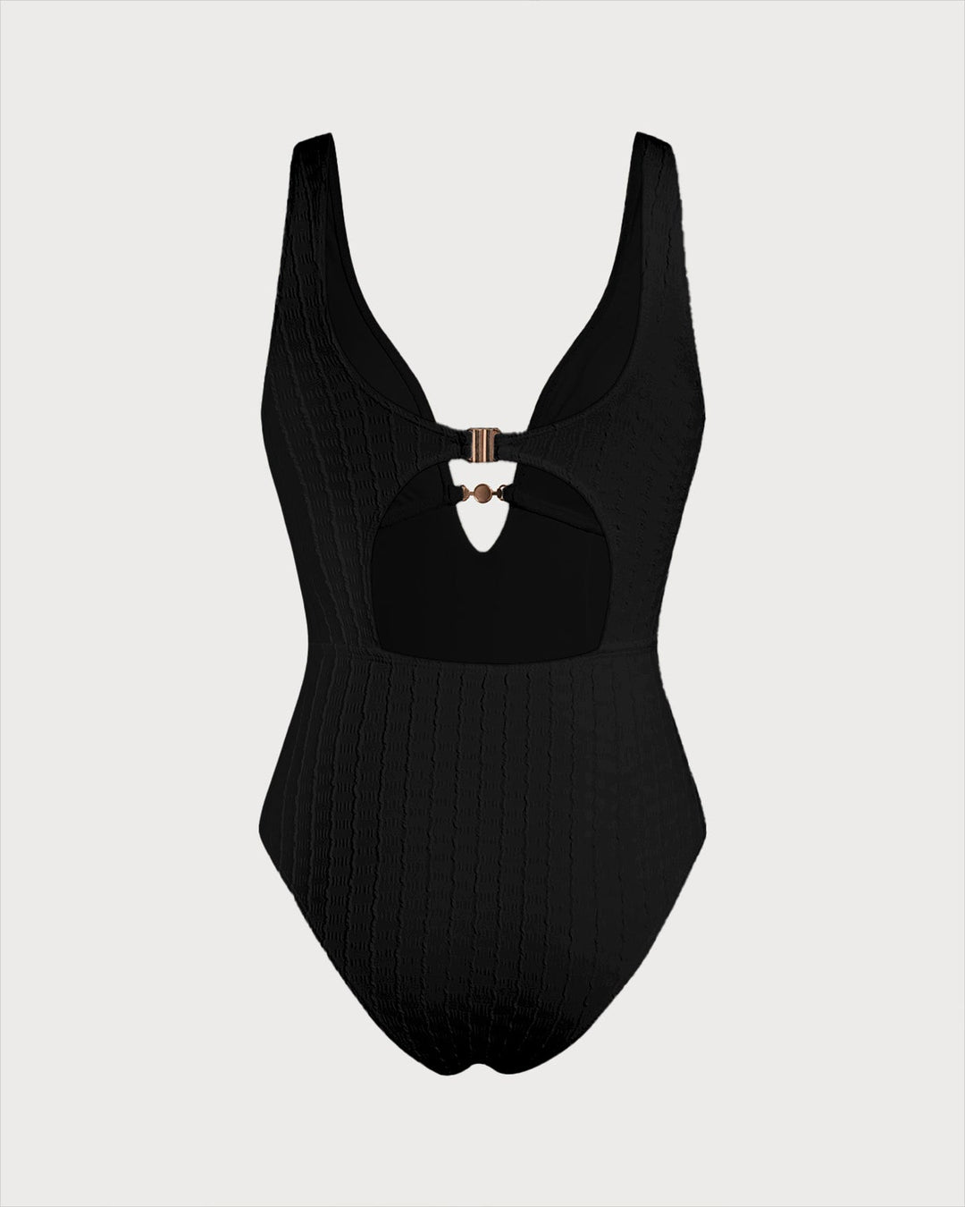 Maillot de bain une pièce noir à décolleté en V