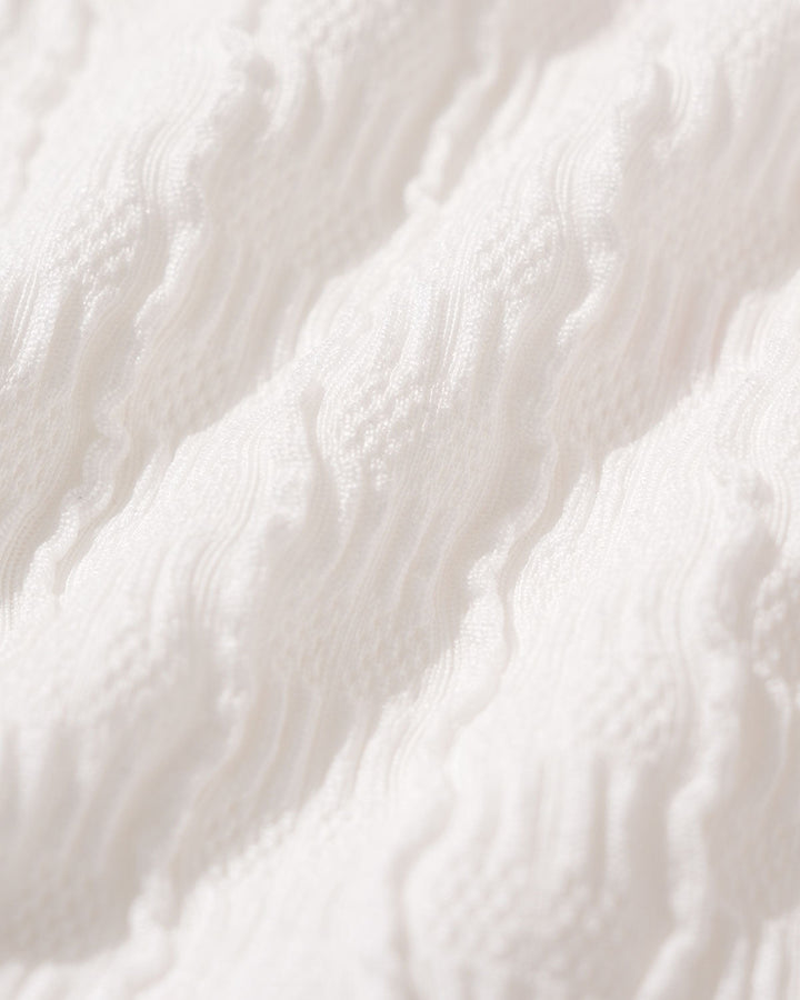 Maillot de Bain Découpé Texturé Blanc