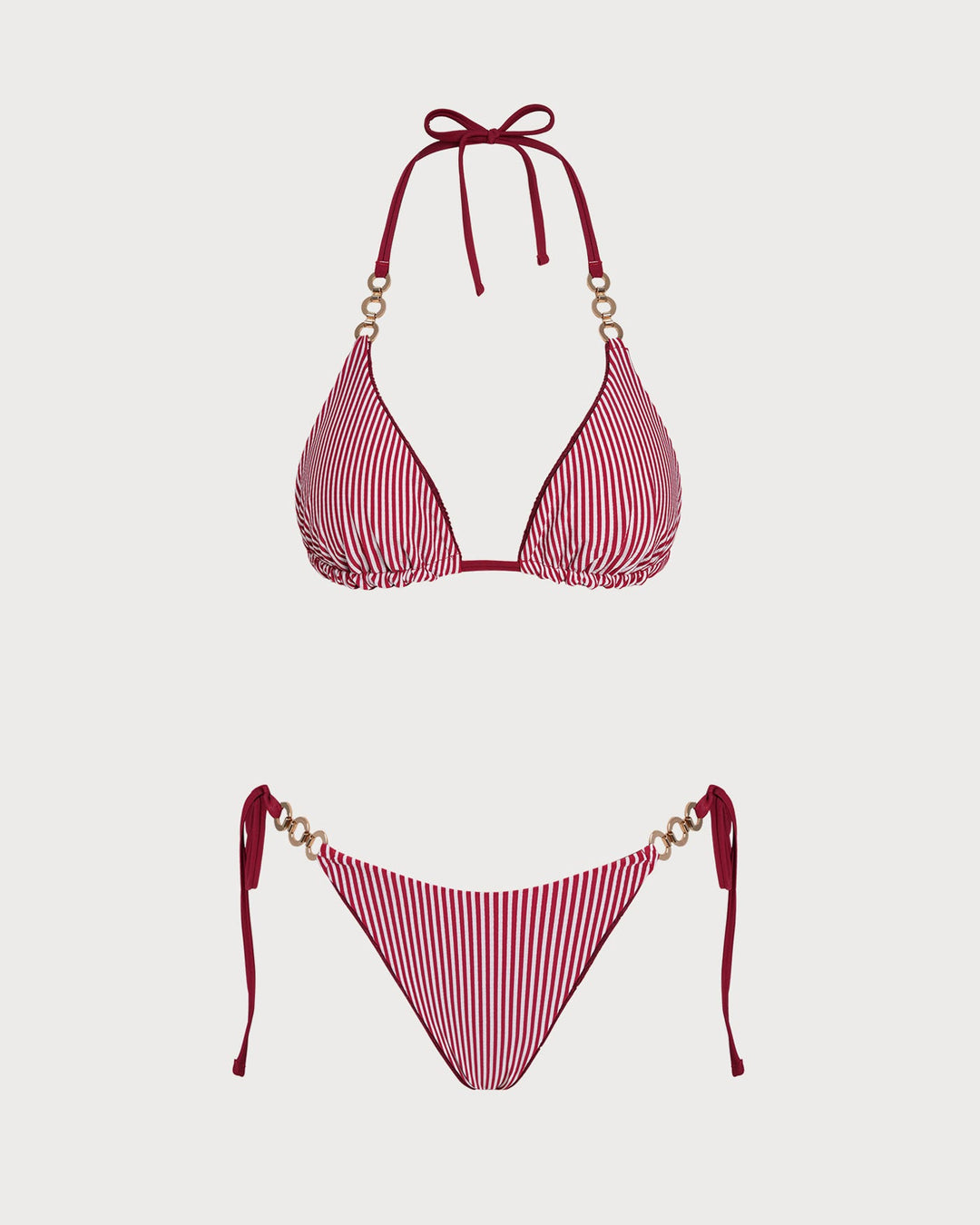 Ensemble de Bikini Réversible à Dos Nu en Rouge Brique