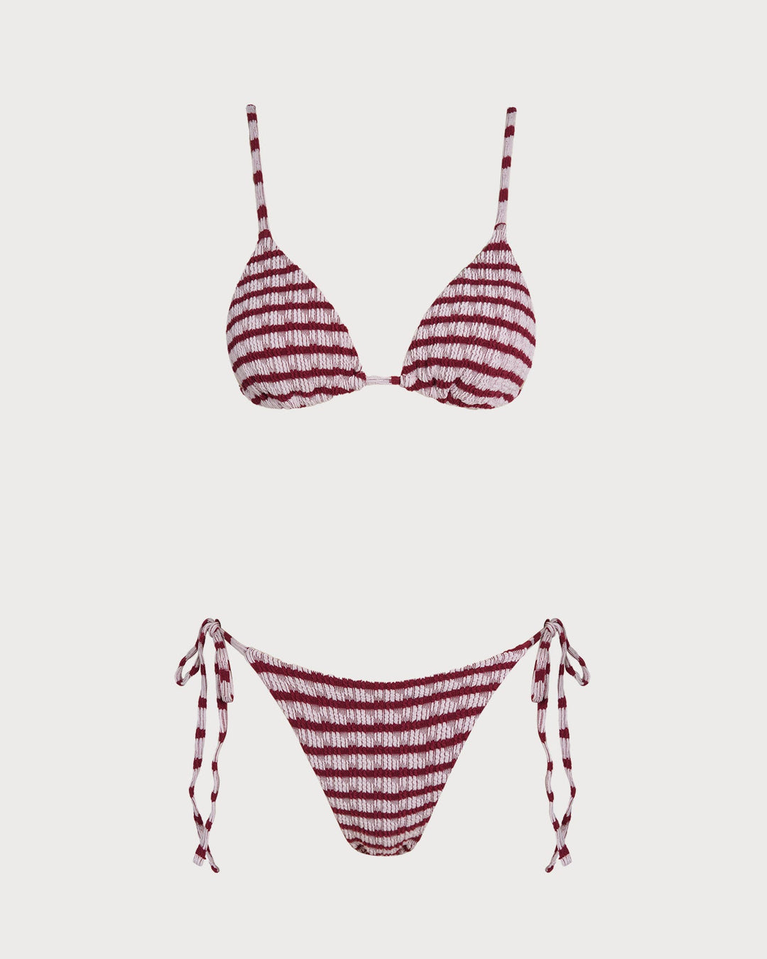 Ensemble de Bikini Triangle Rayé Rouge