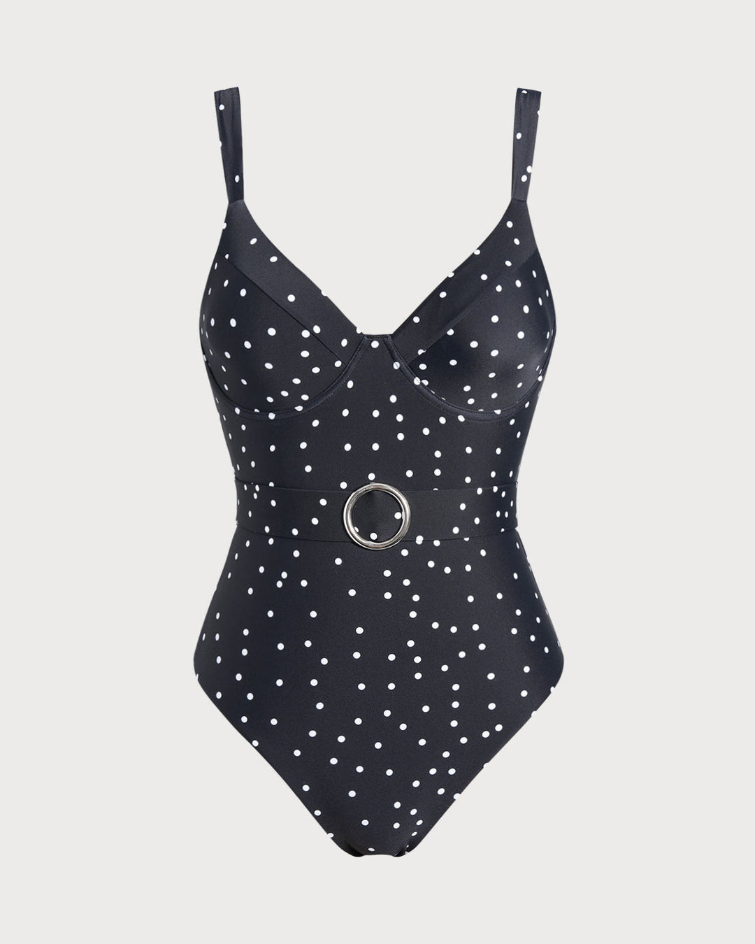 Maillot de Bain Une Pièce à Pois Noirs