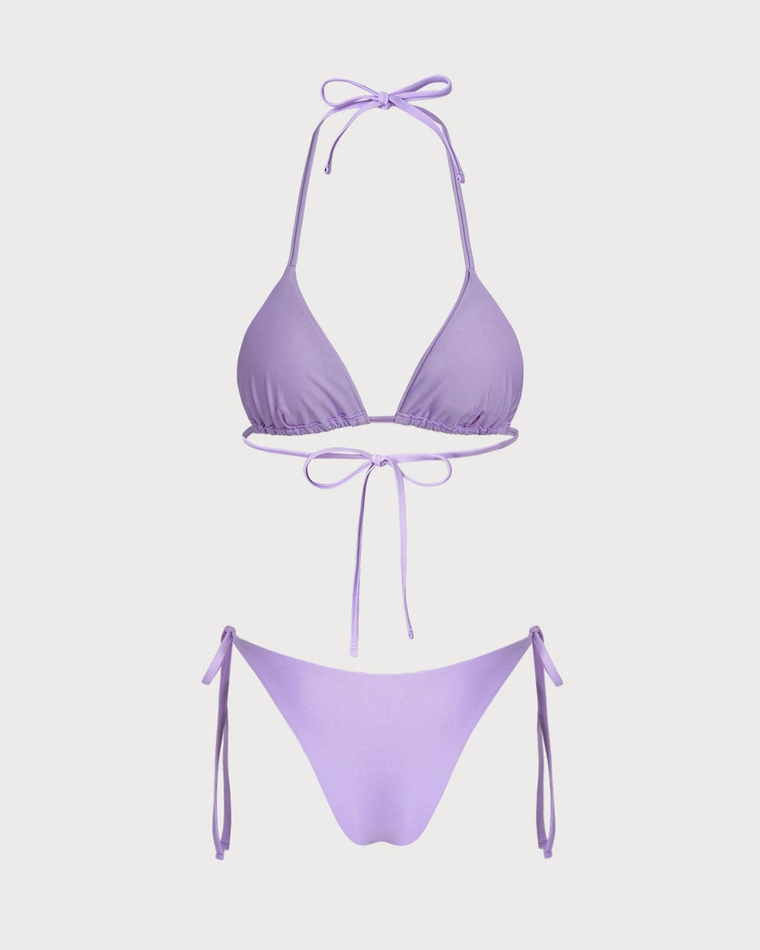 Ensemble de Bikini Triangle à Cordon Violet