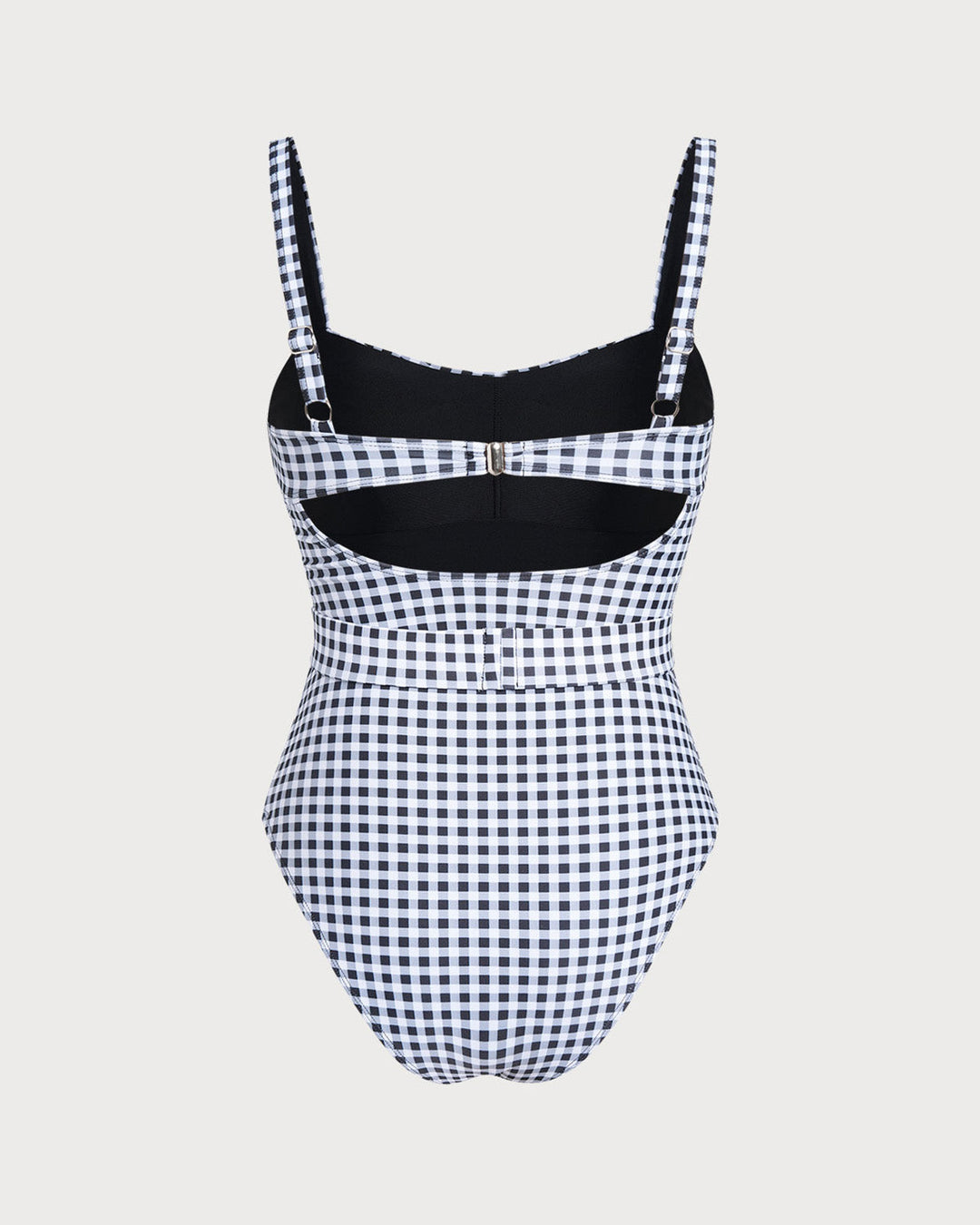 Maillot de bain une pièce à carreaux noirs