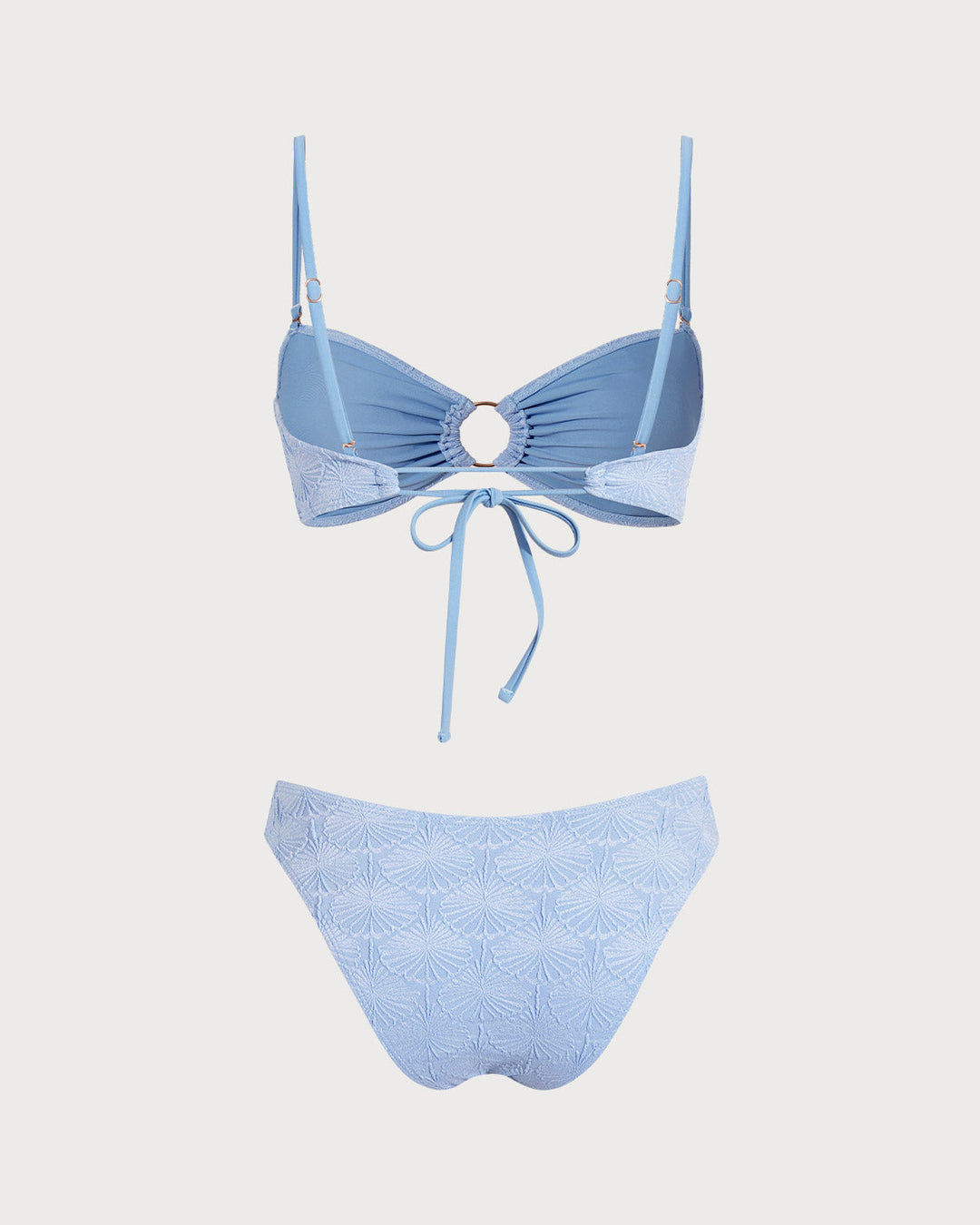 Ensembles de Bikini Découpés en Jacquard Bleu