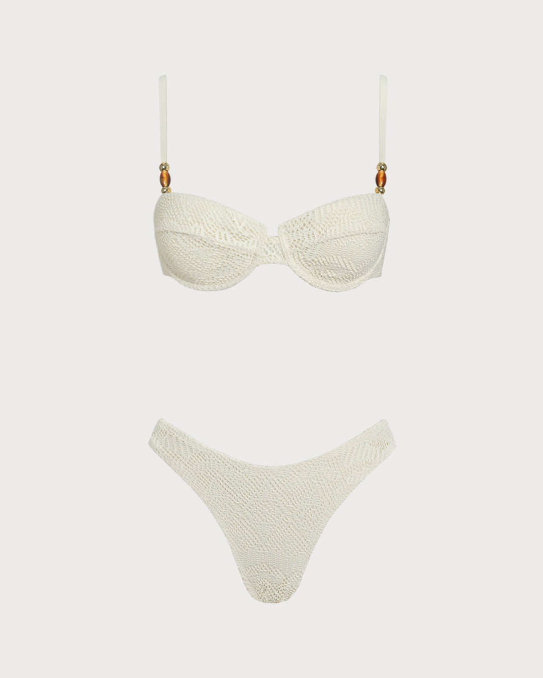 Ensemble Trois Pièces Texturé Blanc à Armatures
