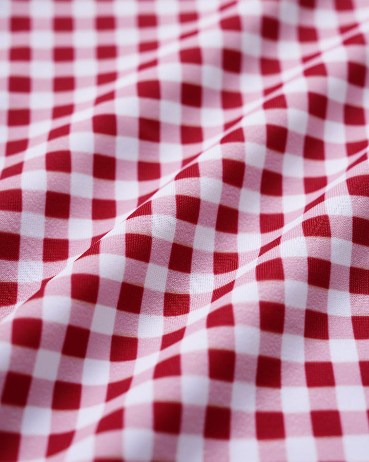 Maillot de bain une pièce à carreaux rouge vin