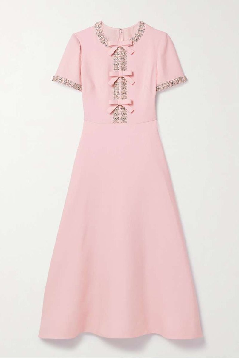 Aria™ | Robe Midi avec Détail de Nœud et Décorations en Cristal