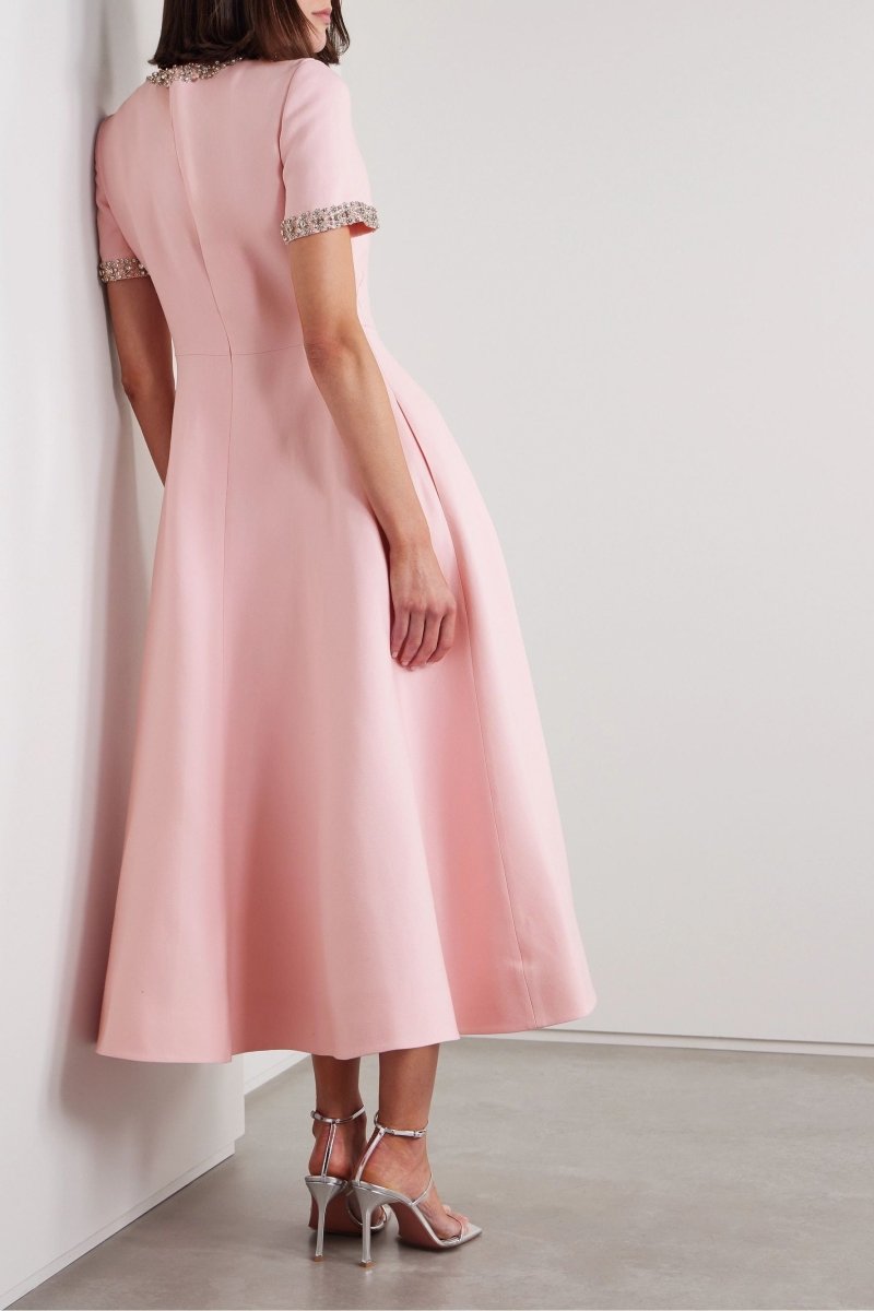 Aria™ | Robe Midi avec Détail de Nœud et Décorations en Cristal